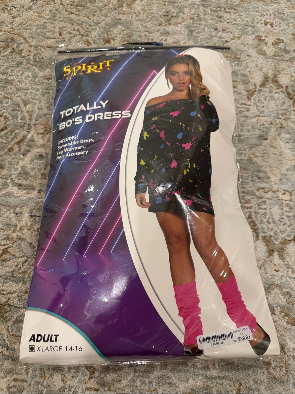 Spirit Totally 80's Dress - Black with Neon Splatter